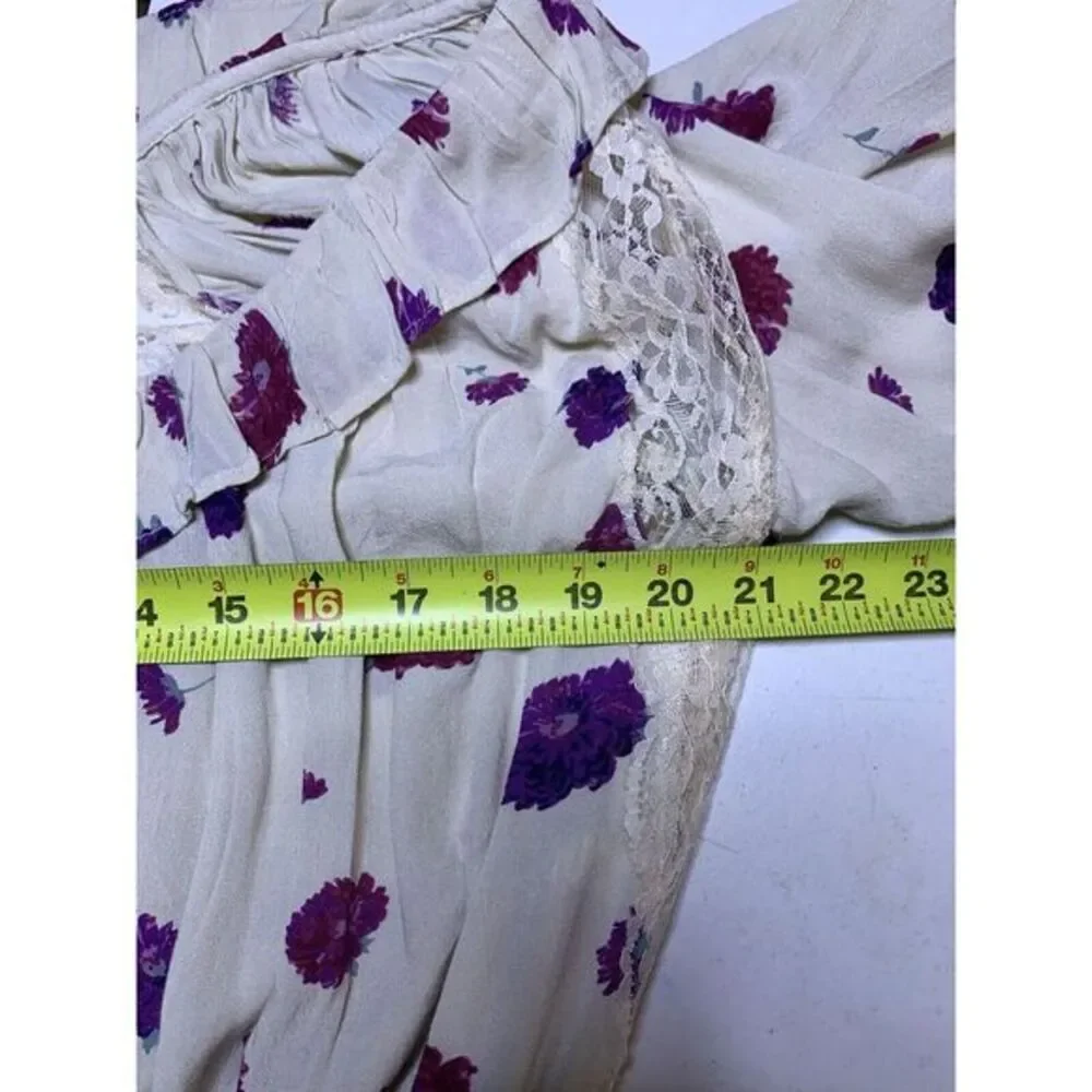 NEW FREE PEOPLE Sz S POPPY PRINTED BODYSUIT IN IVORY‎ COMBO